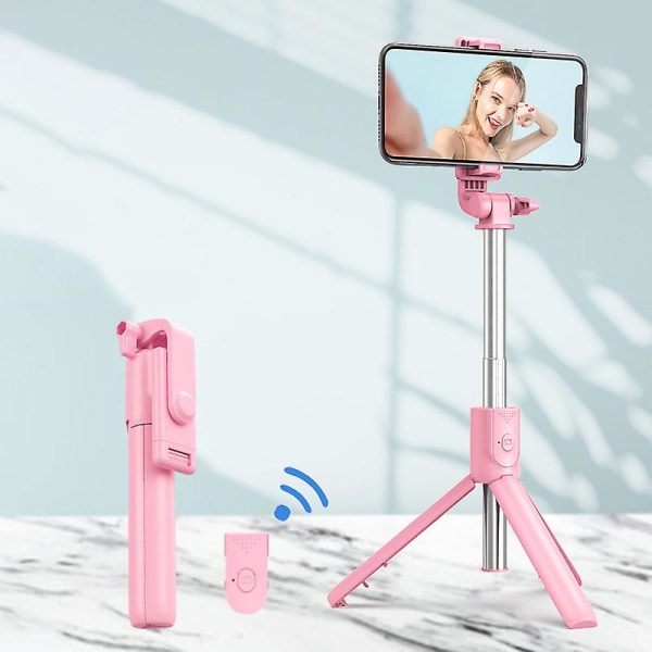 Sammenfoldelig trådløs selfie-stick med justerbart fyldelys Po