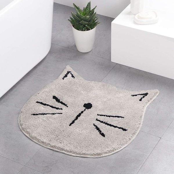 Badmatta tecknad katt absorberande halkfri fluffig badmatta vardagsrum