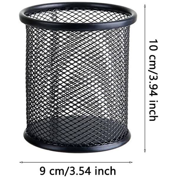 5 stk. runde penneholdere, metalnet penneholder, net pennepot, M