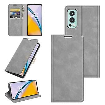 Magnetiskt Läderfodral för OnePlus Nord 2 5G (Grå)