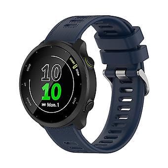 Til Garmin Forerunner 158 / 55 Twill Silikon Urrem (Midnatsblå)