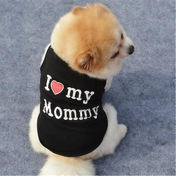 Sommarhundkläder Husdjurs T-shirt Söt Tryckt Hundväst För Små Mellanstora Hundar Tillbehör Valp Katt Väst Bomulls Kläder Kostymer 20 (S)
