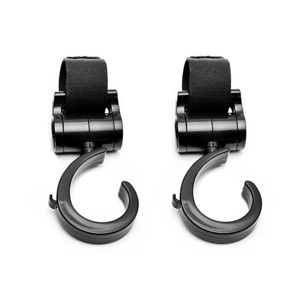 2 stk Baby Hanger Baby Bag Stroller Hooks Vogn Roterer 360 Grader B