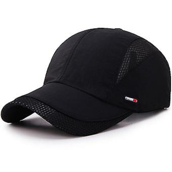Mænd Kvinder Mesh Baseball Kasketter Sport Løbeåndbar Visir Hatte Sommer Unisex (Sort)