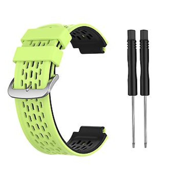 Silikon armbånd for Garmin Approach S2 / S4 (Limegrønn Svart)