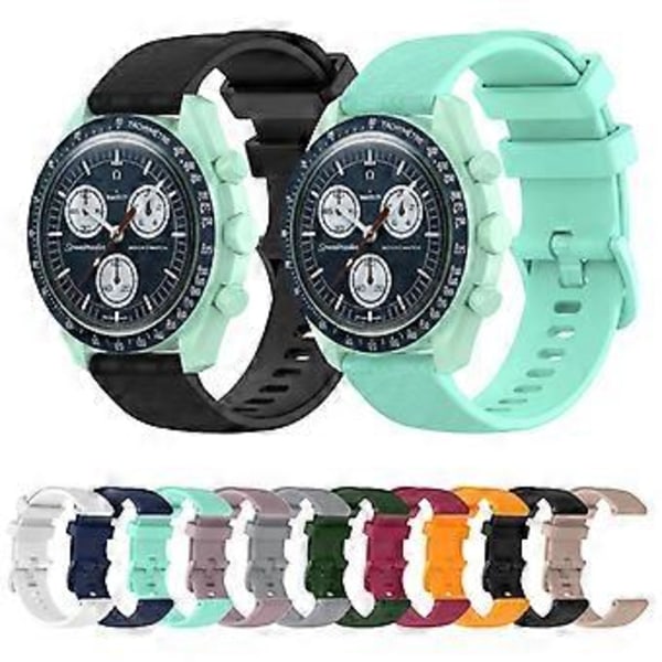 20mm Gummi Silikon Klokke Rem Passer Til Omeg for Seamaster 300 AT150 Aqua Terra Ultra Light 8900 Stål Spenne Klokke ban( Rød)
