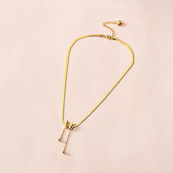 Vintage Butterfly Halskæde Kvinder Guld Rustfrit Stål Blad Slangekæder Æstetiske Charms Choker Kvinder Smykker Gave Til Mujer-xl381 ( X2169)