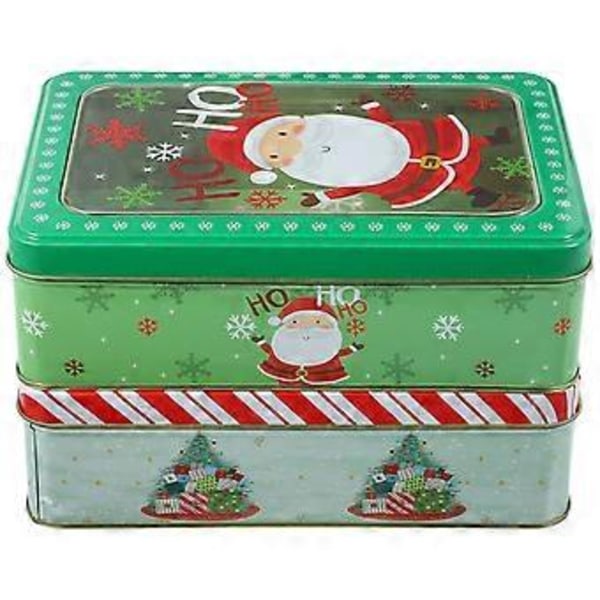 2 stk. Klar Godteriboks Juleblikkboks Mini Blikkboks Julegaveeske Juleblikkboks