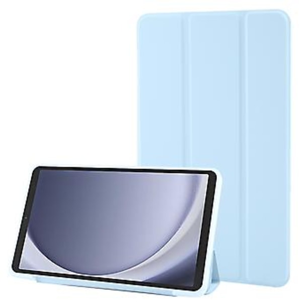 Trefaldigt Läderfodral för Samsung Galaxy Tab A9 (Himmelsblå)