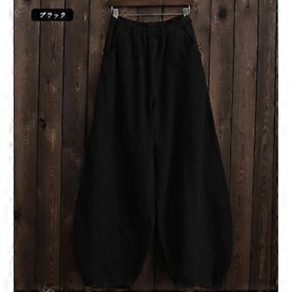 Japanske Plus Size Forår og Efterår Bomuld og Linned Løse Afslappede Bloomers Kvinder (XXXXXL beige)