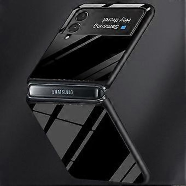 Liukuvärjätty suojakotelo Samsung Galaxy Z Flip 4:lle, kova PC-kehys + karkaistu lasinen suojakuori