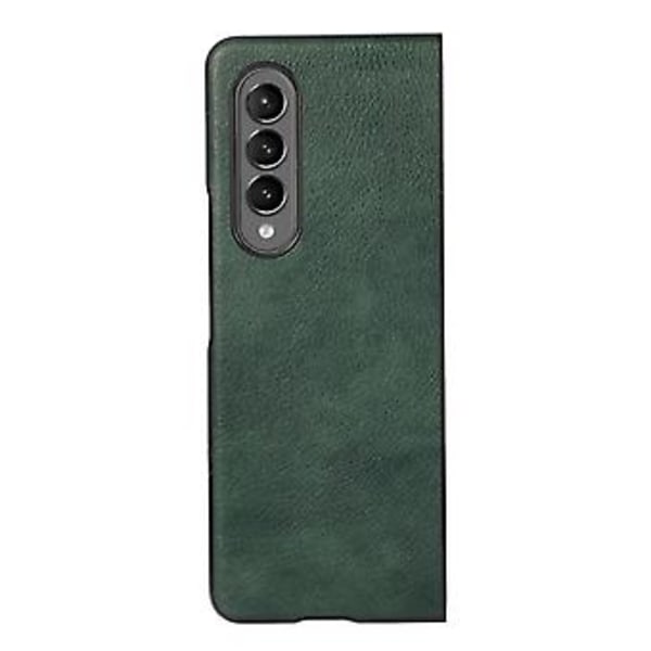 Tvåfärgat fodral med lychee-struktur för Samsung Galaxy Z Fold4 (Grön)