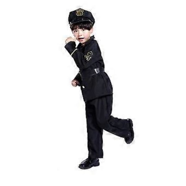 Halloween Polis Uniform Kostym Rollspel Kläder Kostym Party Uniform Kostym utan för Pojkar Storlek L 7-10 År