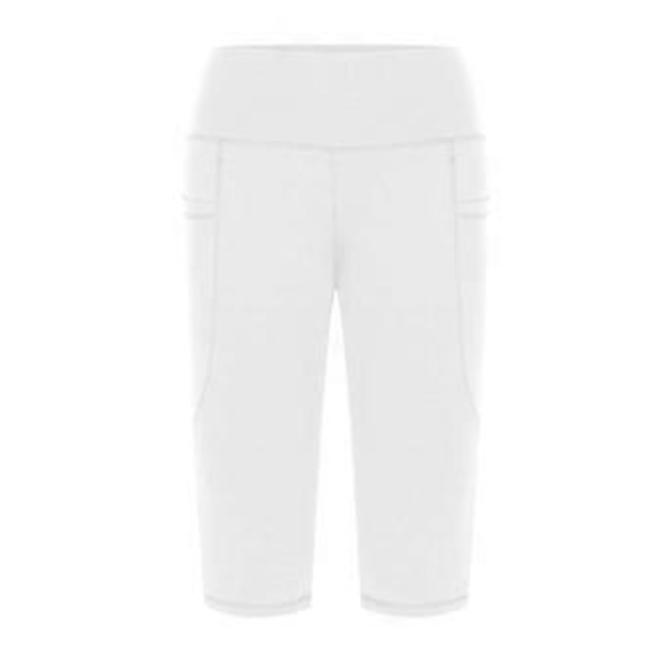 Korkeavyötäröiset joogahousut naisille taskuilla Caprit Leggingsit naisille Treggingsit naisille Joogacaprit Lahjat Valkoinen M(M Valkoinen)