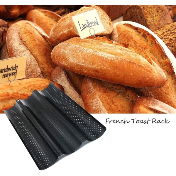 Fransk brødform Non-stick perforert baguetteform Brødform Fransk
