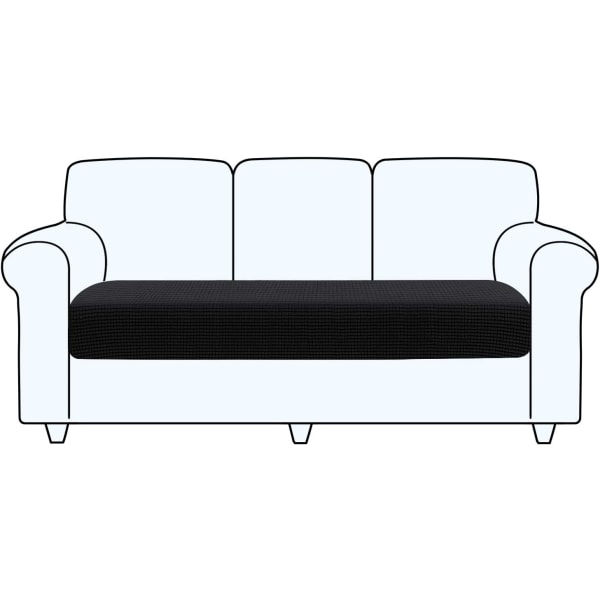(Svart, 3-sits) Sofföverdrag, 1-delat soffkuddsöverdrag