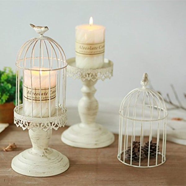 2 Vintage Birdcage -kynttilänjalka Koristeellinen kynttilänjalka Weddinille