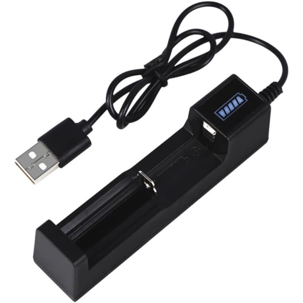 Smart USB Litiumbatterilader 1A Hurtiglading for 18650, 26650, 14500 4.2V Oppladbart Litium