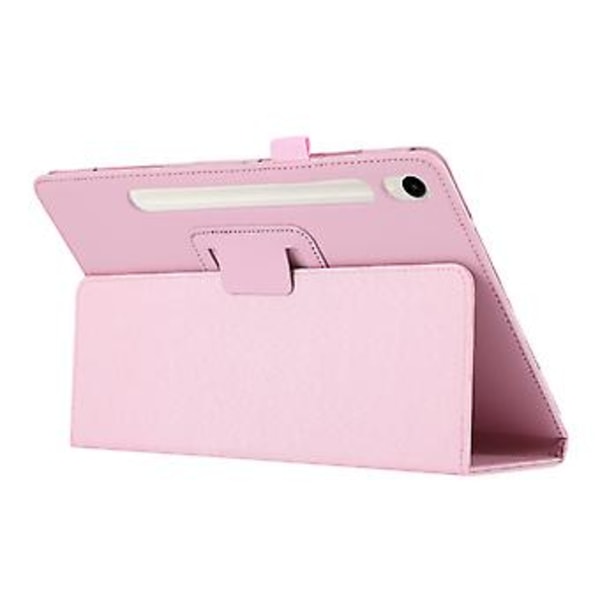 Tabletskal i Litchi-struktur för Samsung Galaxy Tab S9+ (Roseröd)
