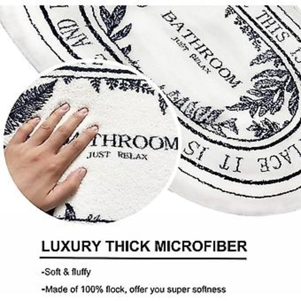 Vita Badrumsmattor - Mjuka Absorberande Söta Badmattor för Badrumsgolv 16x24 tum, Maskintvättbara Halksäkra Badmattor för Dusch Toalett Badkar, Barnbadrum