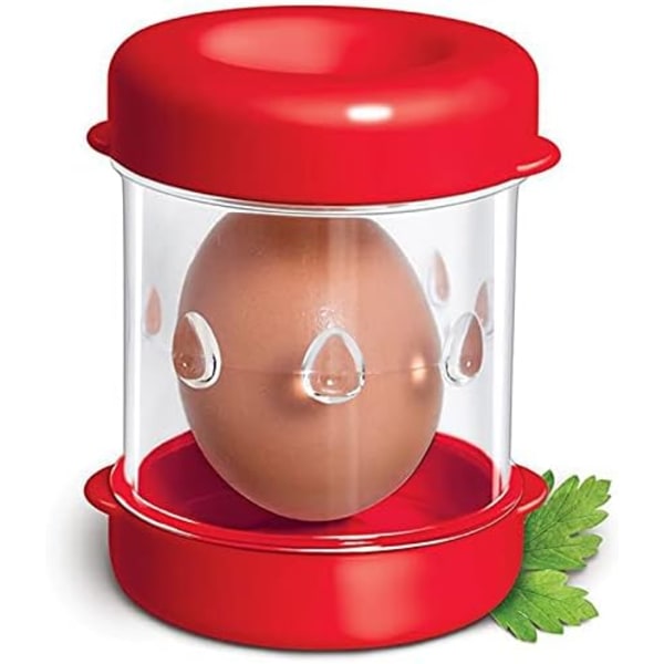 1 stk eggetang for å fjerne hardkokte egg（Rød）, eggeskrellemaskin og knekker, skreller, rist og skrell,