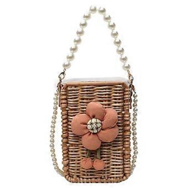 Elegant Halm Handväska Dragsko Axelväska Praktisk och Funktionell Crossbody Väska Bucket Bag för Kvinnor brun( brun)