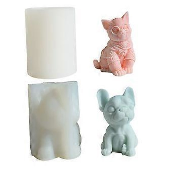 Fransk Kamphund Kage Chokoladekage Fondantform DIY Bagning Manuel Lysform Fødevaregodkendt Silikone Fondantform (Style3)