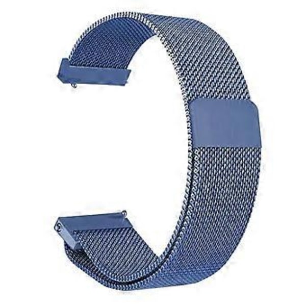 Urremme i rustfritt stålnett med justerbar spenne, pustende minimalistisk urrem for menn og kvinner (20 mm blå)
