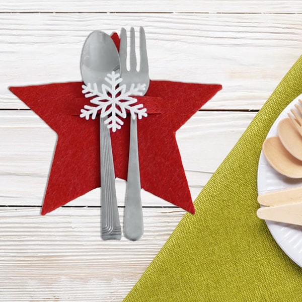 4 stk. julefiltbestikholder, femtakket stjerneform, Chri