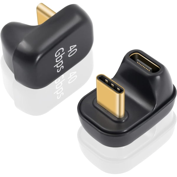 2-pakkaus 40 Gbps:n USB-C-sovitin, USB-C-uros naarasjatkoliitin tukee