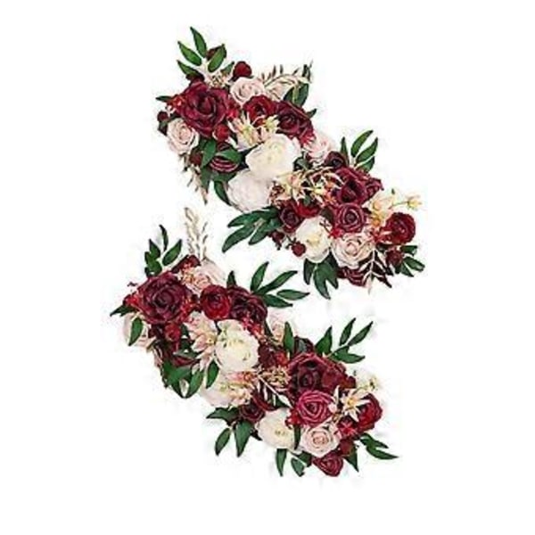 Kunstig Blomster Swag Bryllupsbue Blomster til Bue Have Baggrund Rød (Rød)