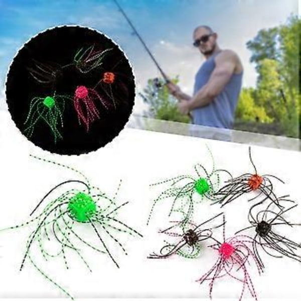 Mjuka fiskedrag, tärningsformade med kjol av gummi, naturtrogna morrhår, design för öring- och basfiske (Orange)