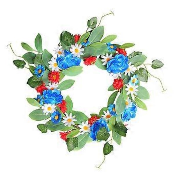 Blomsterkrans Konstgjord Blomsterkrans Färgglad Tusenskönakrans Ytterdörr Vägg Hängande Hänge