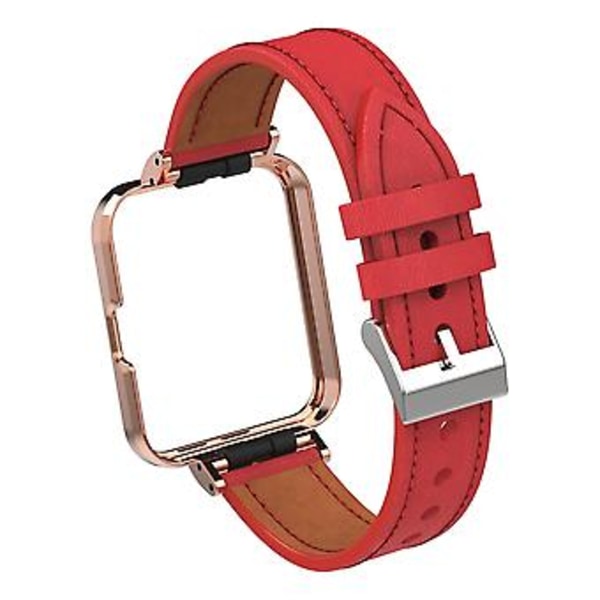 Nahkainen ranneke Xiaomi Redmi Watch 2:lle (Punainen)