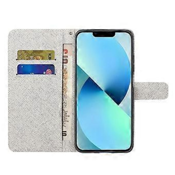 Pengeboksetui i PU-lær for iPhone 15 Pro Max med 3D-mønstertrykk og stativ (Stil H)