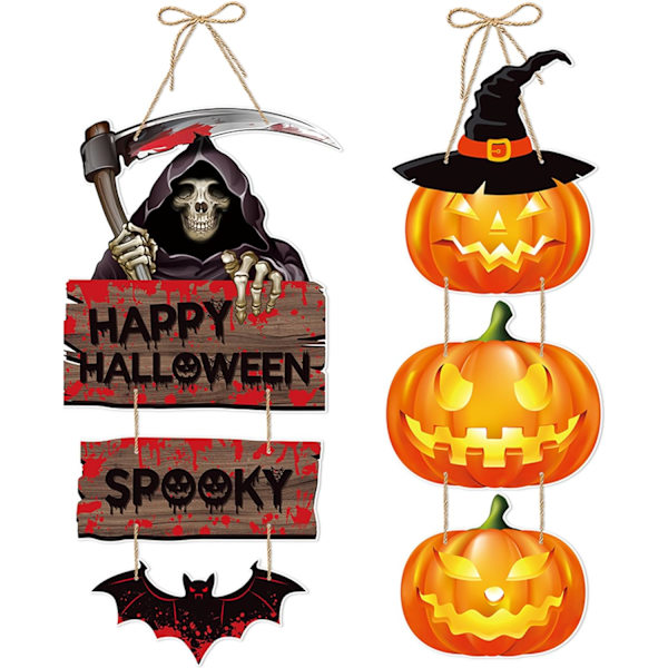 2 kpl Halloween-oven koristeet ripustin seppele etuoven Ha