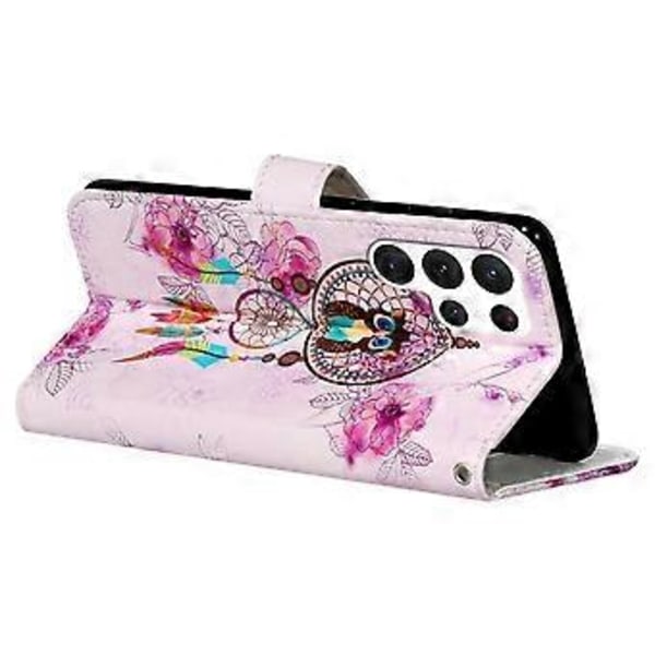 Til Samsung Galaxy S24 Ultra Cover Flip Stand Stilful Mønster Læder Pung Telefon Etui (Stil D)