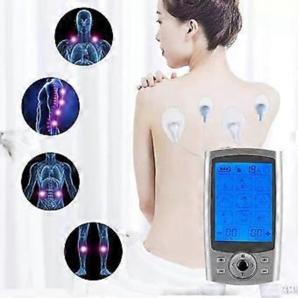 Akupunktur Massageapparat 36 Tilstande Tens Maskine Digital Akupunkturterapi Fuld Massageapparat Smertelindring Hjemmebrug Professionelt Terapiudstyr (Sort)
