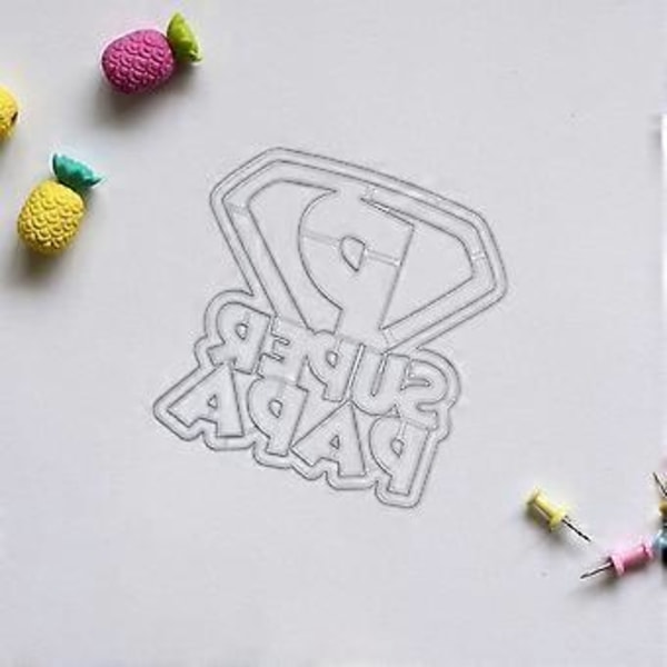 Super Papa Metal Skæreforme Stencil DIY Scrapbooking Album Papir Kort Skabelon Form Prægning Håndværk Dekoration