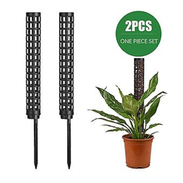 15'' Hög Moss Pinne för Växt Monstera Böjbara Växtstöd, Sphagnum Äkta Skogsmossa Pinne för Klätterväxter, Krypväxter Grön (Svart)