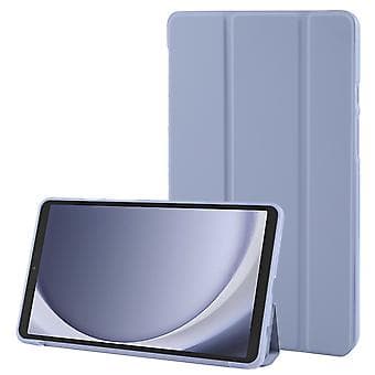 Tri-fold lærtablettveske for Samsung Galaxy Tab A9 (Lavendelgrå)