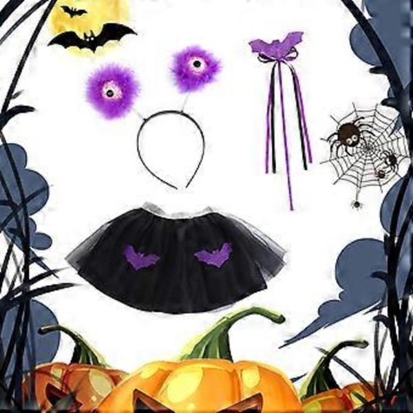 Halloween Silmäpallo Panta Lepakkohame Taikasauva Halloween-asuset Silmäpallo Päähine Halloween Cosplay Juhliin (hame)