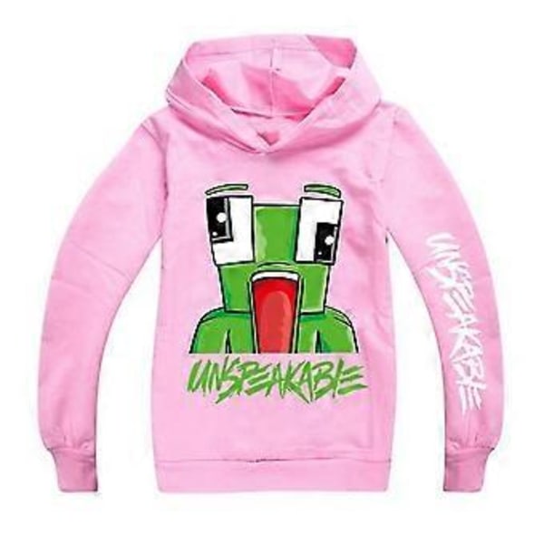 Unspeakable Tryckt Långärmad Hoodie Casual Tröja med Huva Pullover Toppar För Barn Pojkar Flickor -NMAOV(13-14 År Rosa)