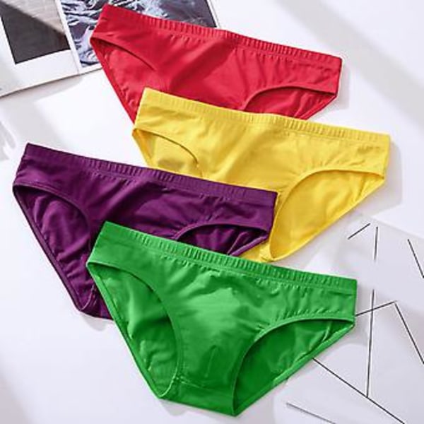 Fianao Herrar Boxershorts Stretchiga Andningsbara Enfärgade Män Underkläder för Dagligt Liv (2XL Lila)