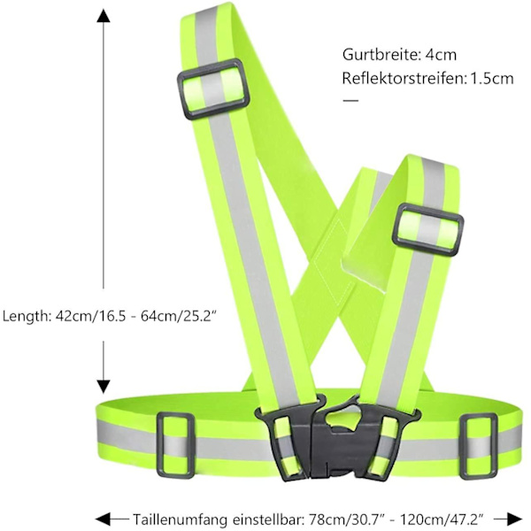Reflekterende Vest Trafikksikkerhetssele (grønn)