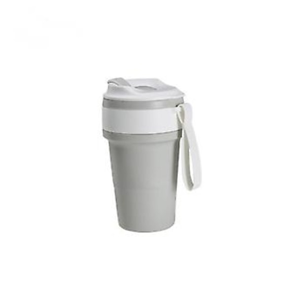 JUSCH Sammenklappelig Kaffe Kop, Bærbar Foldbar Rejsekop, 15oz450ml Holdbar og Genanvendelig Camping Kop, Silikon Lommekop med Strå og Låg til Rejse