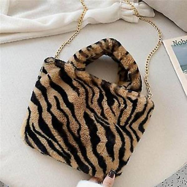 Damer Leopard Mønster Skulderveske Canvas Tote Veske Håndveske Messenger Satchel (Rosa leopard)