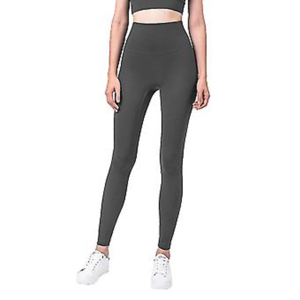 Høytaljede Leggings med Naked Feeling Push Up Sport Kvinner Fitness Løping Yoga Bukser Energi Sømløse Leggings Treningsstudio Jente Leggings (XL Grafittgrå)