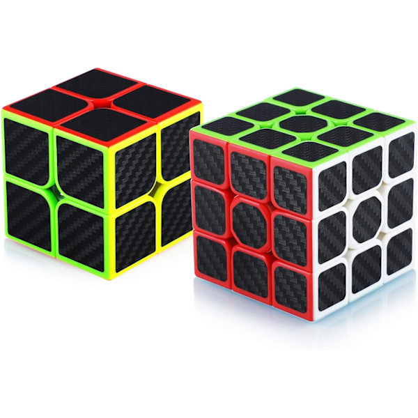 Speed ​​Cube Sæt, 2x2x2 3x3x3 Speed ​​Magic Cube, Carbon Fib