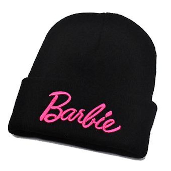 Barbie Lasten Unisex Talvi Lämmin Pipo Pojille Ja Tytöille Neulotu Pipo Luova Lahja (Musta)